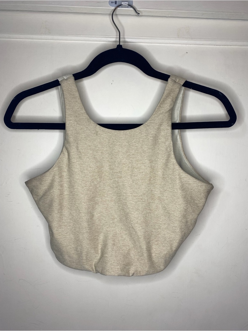 Outdoor Voices Cream Scoop-Neck Crop Tank
